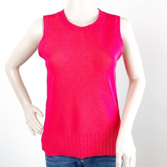 NEW Halogen red chinoise ribbed sleeveless top - Picture 1 of 7